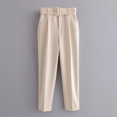 Pantalones Casuales Talle Alto Amarillos Capri - Image 10