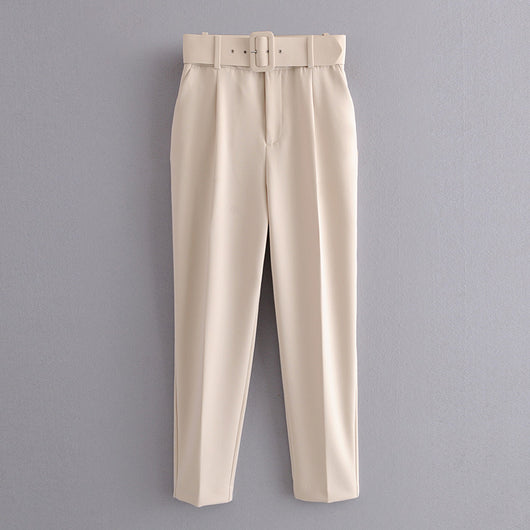 Pantalones Casuales Talle Alto Amarillos Capri - Image 10