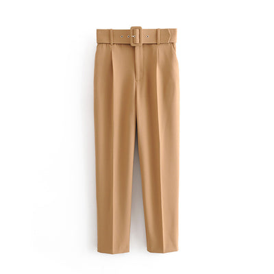 Pantalones Casuales Talle Alto Amarillos Capri