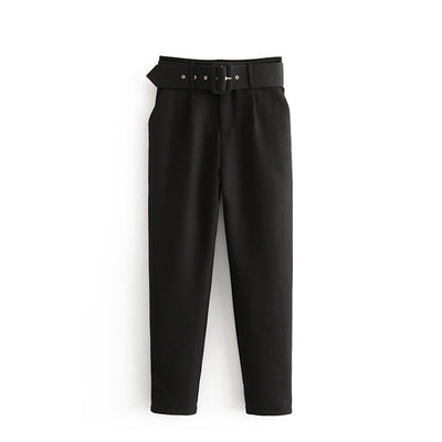 Pantalones Casuales Talle Alto Amarillos Capri - Image 5