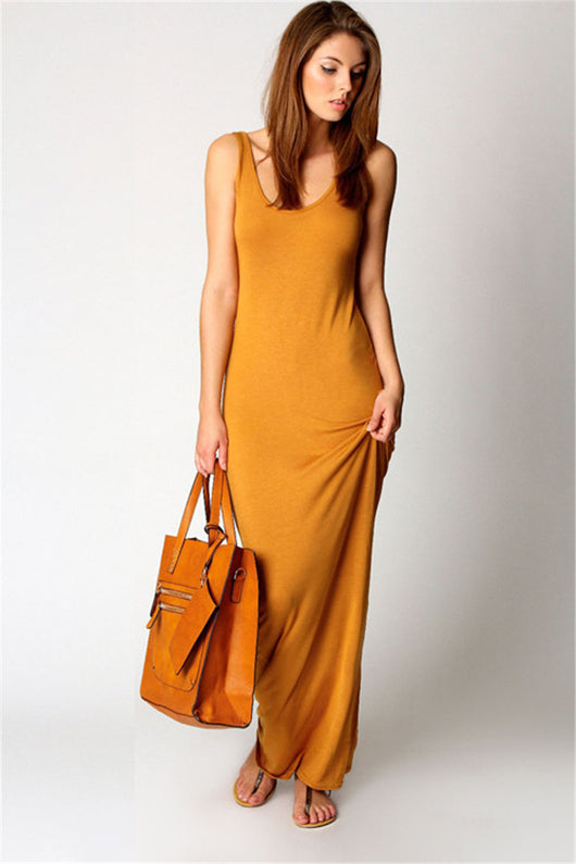 Vestido Largo Elegante sin Mangas Primavera Verano - Tela Elástica Transpirable - Image 24
