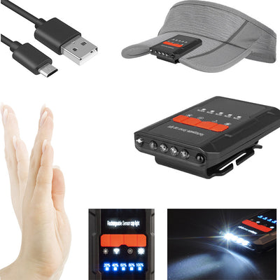 Linterna LED Frontal con Sensor Infrarrojo y Carga USB - Image 3