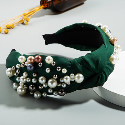 Diadema Ancha Coreana con Perlas y Nudos - Accesorios para el Cabello Elegantes - Image 4