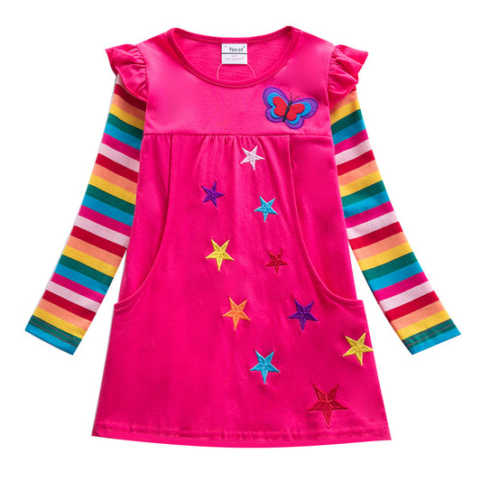 Vestido Infantil de Lentejuelas para Otoño e Invierno