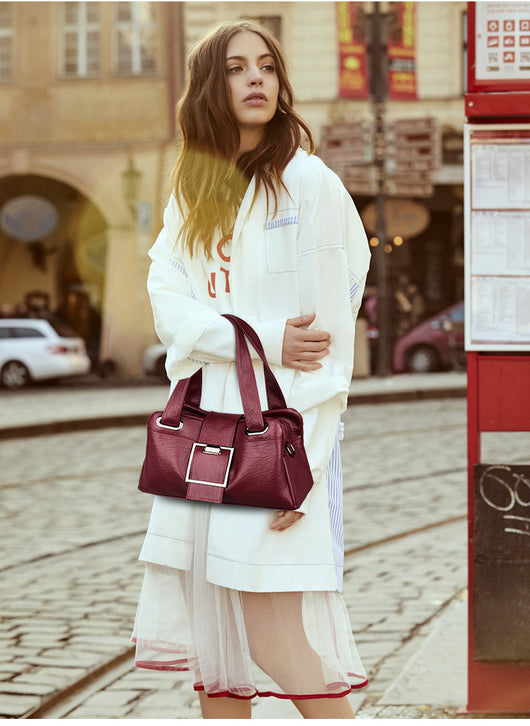 Bolsa de Cuero Estilo Europeo Acolchada - Cartera Versátil para Mujer - Image 9