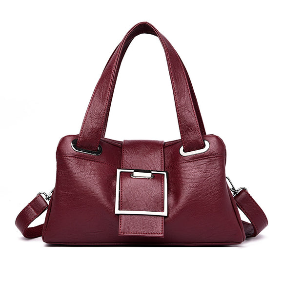 Bolsa de Cuero Estilo Europeo Acolchada - Cartera Versátil para Mujer