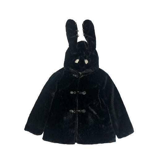 Abrigo Punk Dark Black con Capucha de Orejas de Conejo - Chaqueta de Algodón Grueso y Suave - Image 2