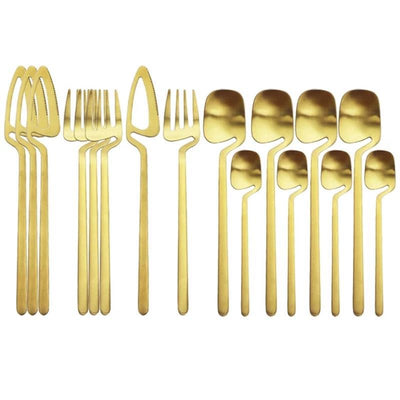 Juego de Cubiertos de Lujo Arcoíris Oro Mate - Servicio de Mesa Completo - Image 9