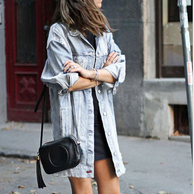 Abrigo Trinchera Denim Rotos Largo Medio - Image 11