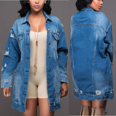 Abrigo Trinchera Denim Rotos Largo Medio - Image 3