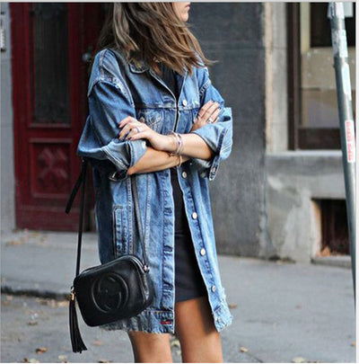 Abrigo Trinchera Denim Rotos Largo Medio - Image 5