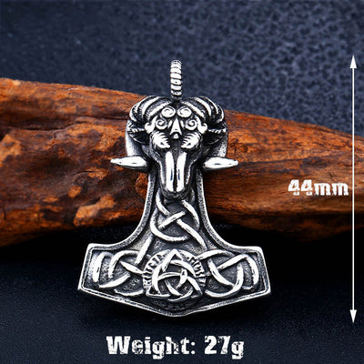 Colgante Cabeza de Oveja Punk Viking en Acero Inoxidable para Hombre - Image 9
