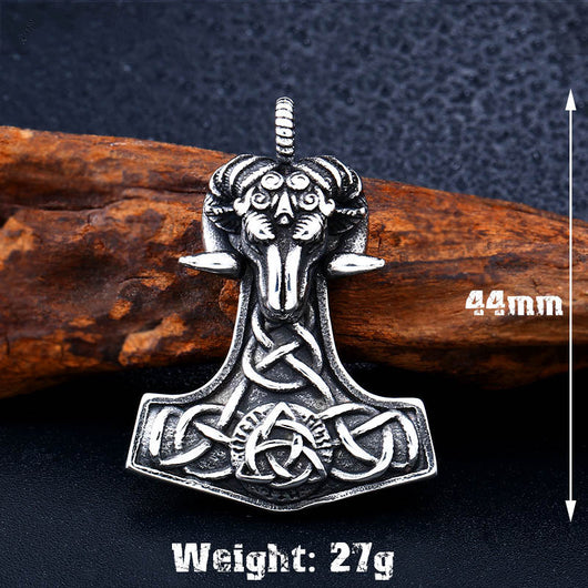 Colgante Cabeza de Oveja Punk Viking en Acero Inoxidable para Hombre - Image 9