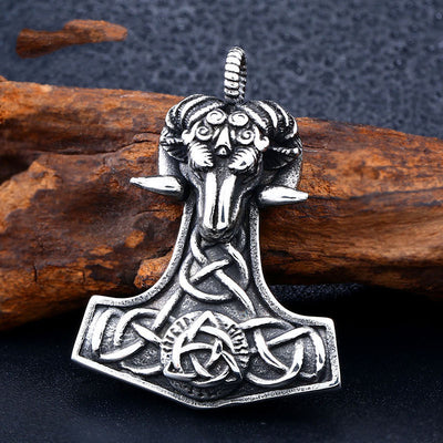 Colgante Cabeza de Oveja Punk Viking en Acero Inoxidable para Hombre - Image 10