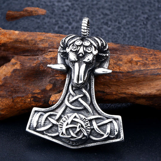 Colgante Cabeza de Oveja Punk Viking en Acero Inoxidable para Hombre - Image 10