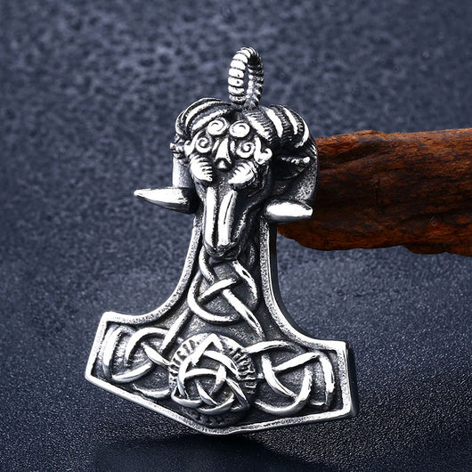 Colgante Cabeza de Oveja Punk Viking en Acero Inoxidable para Hombre - Image 5