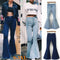 Pantalones Vaqueros Slim Stretch Azul Profundo Estilo Coreano para Mujer