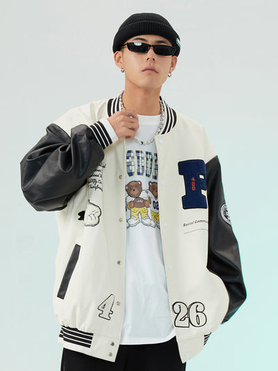 Chamarra Varsity Blanca Oversized - Image 10