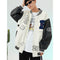 Chamarra Varsity Blanca Oversized