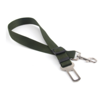 Red adjustable car safety belt for dogs with a metal seatbelt buckle and a silver swivel snap hook. - Image 8