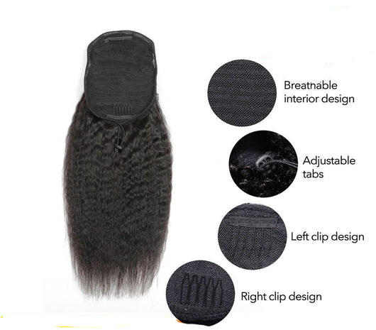 Cabello Humano Lacio Ondulado con Cola de Caballo Integrada