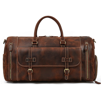 Bolsa de Viaje Cuero Crazy Horse Retro - Equipaje de Gran Capacidad para Hombre - Image 6