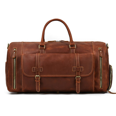 Bolsa de Viaje Cuero Crazy Horse Retro - Equipaje de Gran Capacidad para Hombre - Image 7