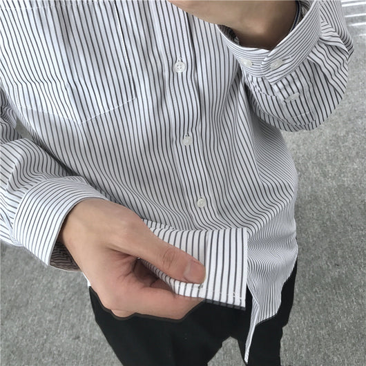 Camisa Manga Larga a Rayas para Hombre - Corte Slim Elegante - Image 2