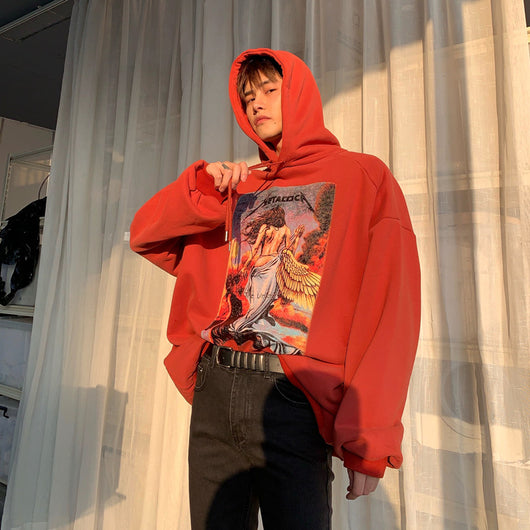 Sudadera Hoodie Holgada para Hombre con Estampado Offset y Forro Suave - Image 7