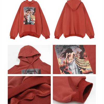 Sudadera Hoodie Holgada para Hombre con Estampado Offset y Forro Suave - Image 9