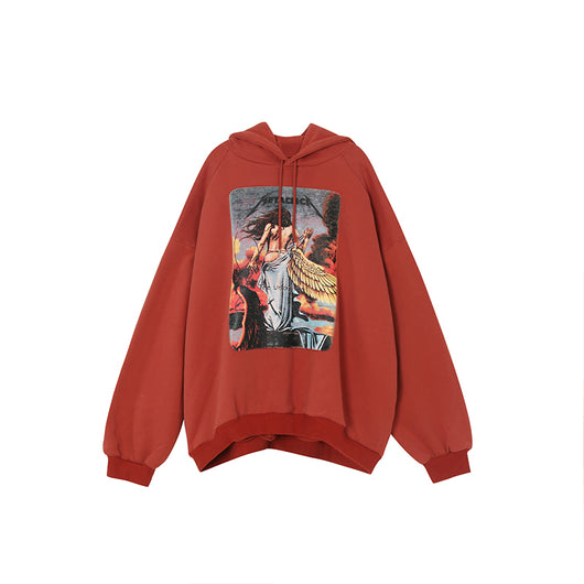Sudadera Hoodie Holgada para Hombre con Estampado Offset y Forro Suave - Image 11