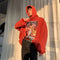 Sudadera Hoodie Holgada para Hombre con Estampado Offset y Forro Suave