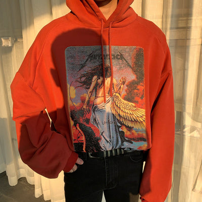 Sudadera Hoodie Holgada para Hombre con Estampado Offset y Forro Suave - Image 2