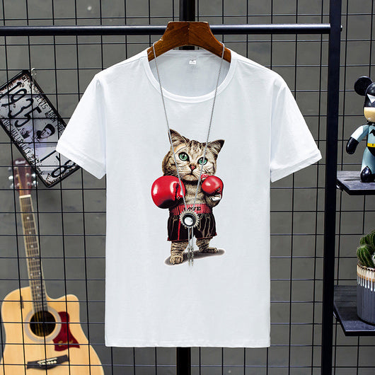 Camiseta Básica de Manga Corta para Hombre Cuello Redondo - Image 11