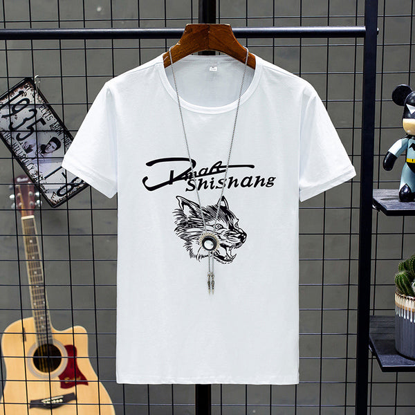 Camiseta Básica de Manga Corta para Hombre Cuello Redondo