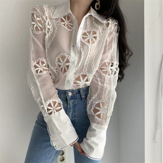 Camisa Profesional de Manga Larga con Solapa Reforzada y Control de Calidad del Aire