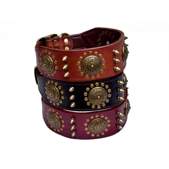 Collar Retro para Mascotas con Remaches de Aleación
