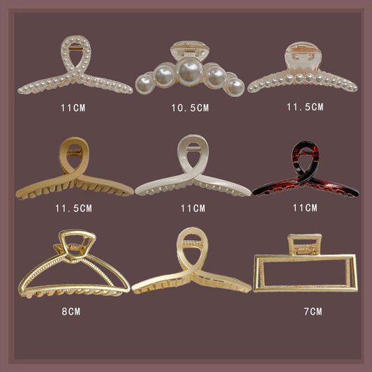 Pinza Claw Coreana Perla Metal Grande con Lazo y Borla