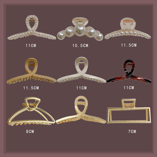 Pinza Claw Coreana Perla Metal Grande con Lazo y Borla