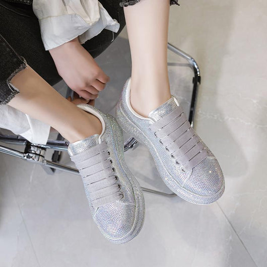 Zapatillas Deportivas Blancas para Mujer con Detalles de Cristal Brillante - Image 12