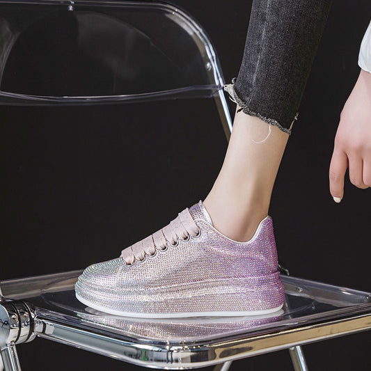 Zapatillas Deportivas Blancas para Mujer con Detalles de Cristal Brillante - Image 2