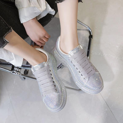 Zapatillas Deportivas Blancas para Mujer con Detalles de Cristal Brillante - Image 5