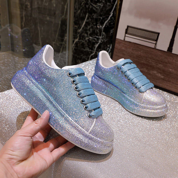 Zapatillas Deportivas Blancas para Mujer con Detalles de Cristal Brillante - Image 4