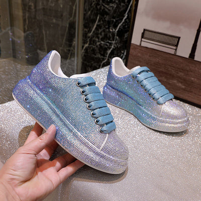 Zapatillas Deportivas Blancas para Mujer con Detalles de Cristal Brillante - Image 4