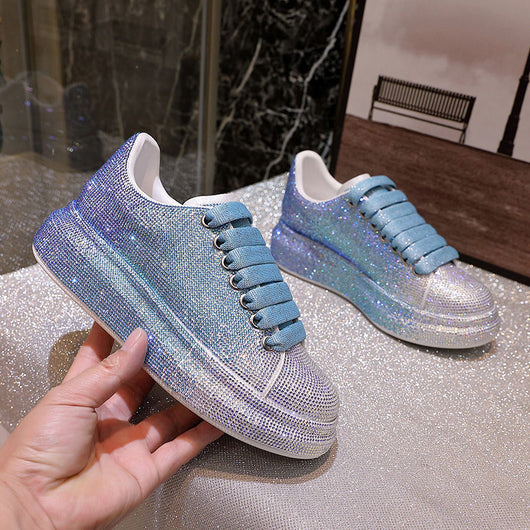 Zapatillas Deportivas Blancas para Mujer con Detalles de Cristal Brillante - Image 4