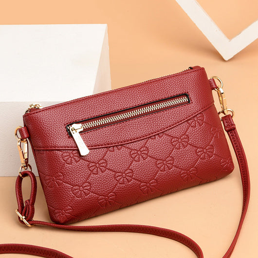 Bolso Cuadrado Pequeño con Patrón Texturizado de Lichi en Diagonal - Image 7