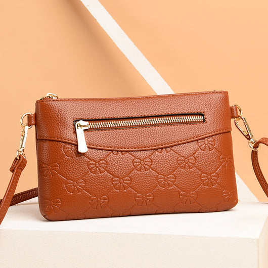 Bolso Cuadrado Pequeño con Patrón Texturizado de Lichi en Diagonal - Image 11