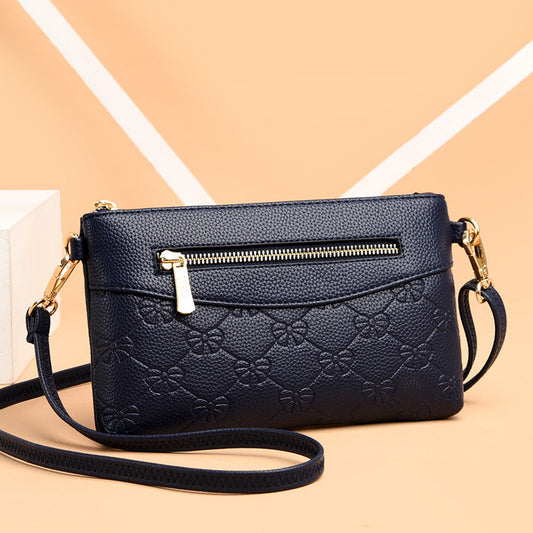 Bolso Cuadrado Pequeño con Patrón Texturizado de Lichi en Diagonal