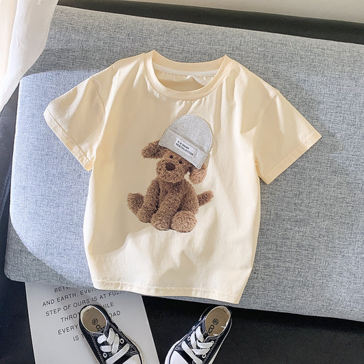 Camiseta Infantil de Verano con Diseños de Dibujos Animados para Niños y Niñas