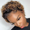 Peluca Afro Rizada Corta Negra - Cabello Sintético Voluminoso y Natural